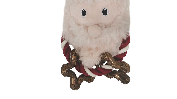 Bark-a-Boo BerryFrost Dog Toy RopeRing Santa and Stars