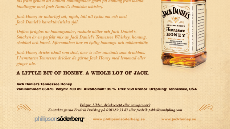 Jack Daniel's Tennessee Honey - Succén från USA kommer till Sverige