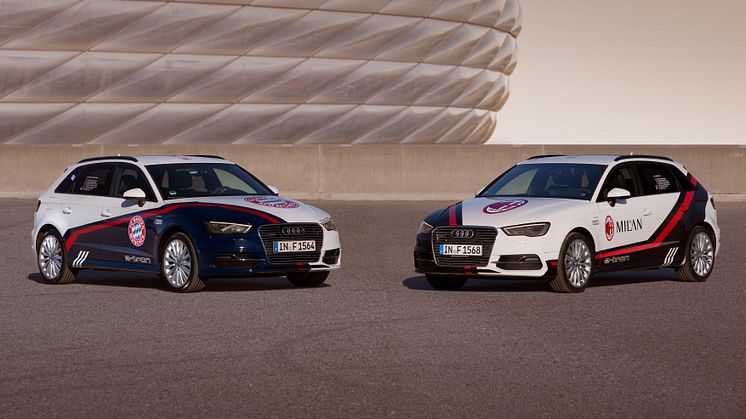 Audi A3 Sportback e-tron cars to advertise the Audi Cup - Bayern München and Milan