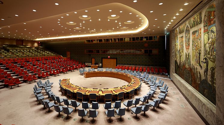 New exhibition in the National Museum – Architecture about about the world’s most important room - The Security Council Chamber The UN Headquarters in New York, 2018 .Opens 15 June. Foto: Ivan Brodey