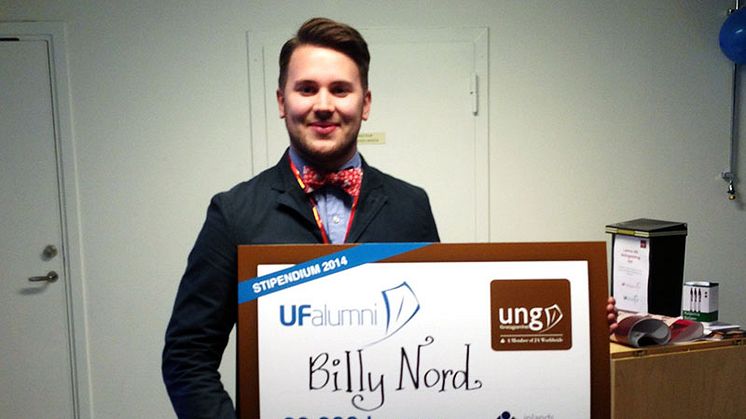Billy Nord tilldelades stipendium som årets UF-alumn i Jämtland