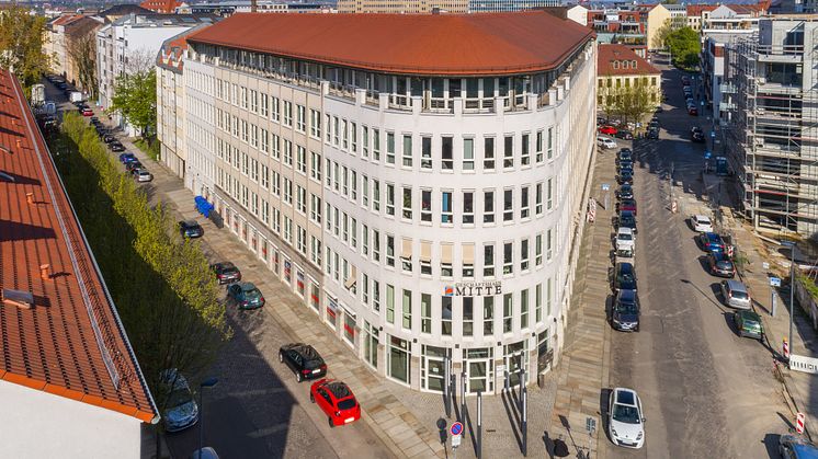 Büroimmobilie am Schießhaus 1-3 in Dresden (Quelle: TLG Immobilien AG/Aroundtown SA, Urheber: Reinhardt & Sommer)