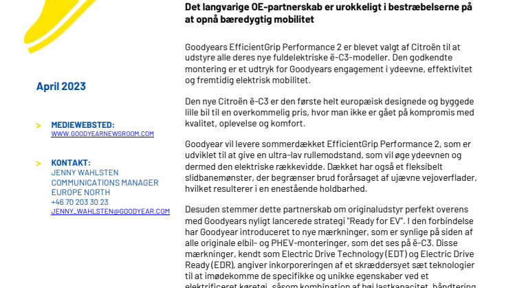 DK_PR_Goodyear_OE_Goodyear tires chosen by Citroën as original equipment for the ë-C3_April.pdf