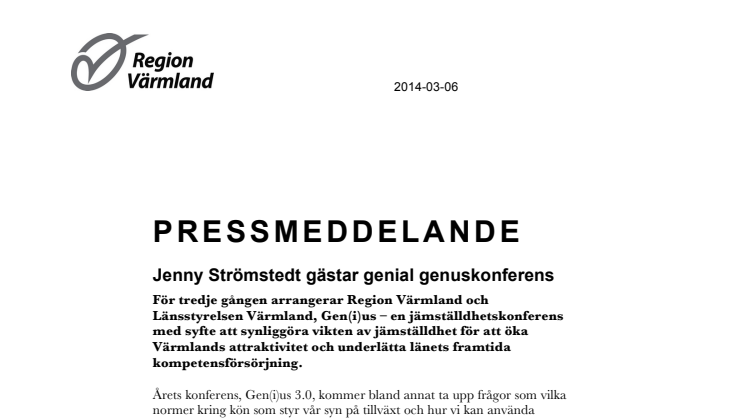 Jenny Strömstedt gästar genial genuskonferens 