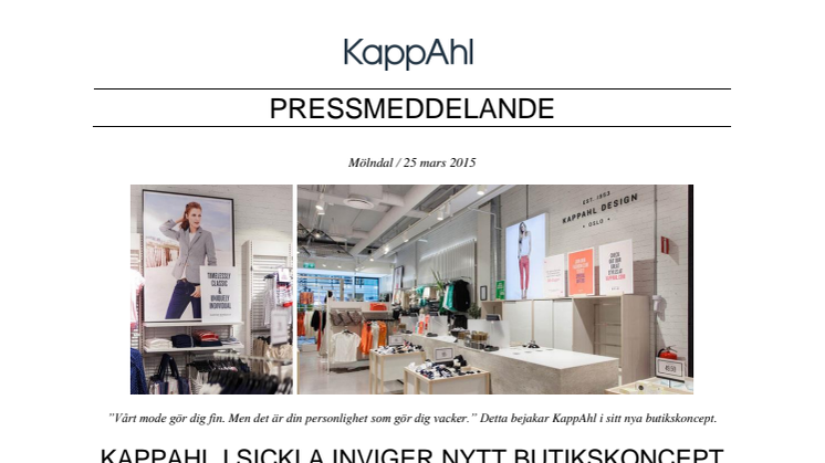 KappAhl i Sickla inviger nytt butikskoncept