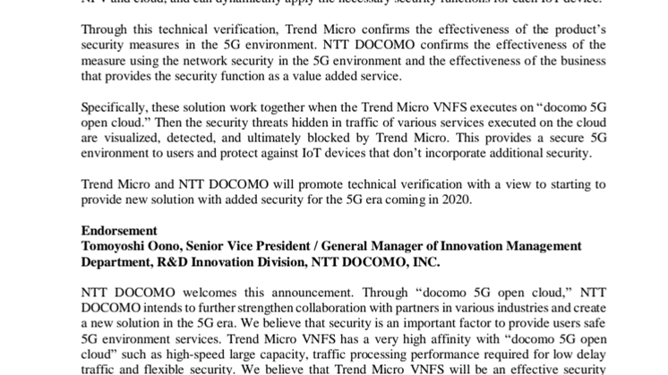 Trend Micro och NTT Docomo samarbetar kring ny säkerhetslösning för 5G