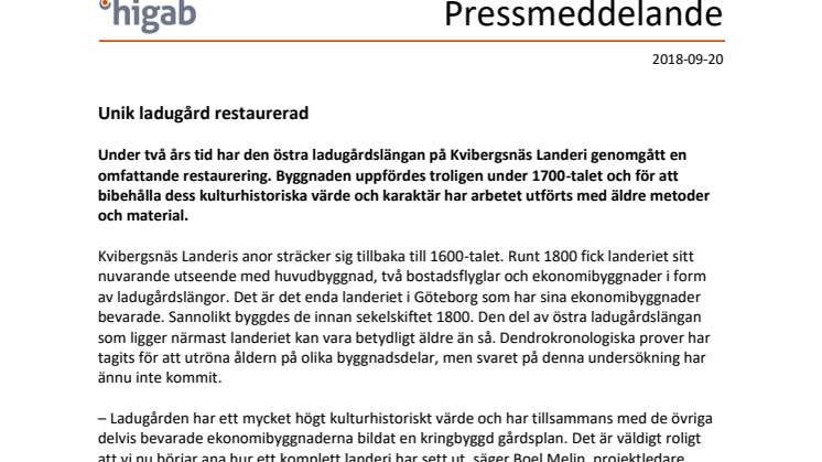 Unik ladugård restaurerad