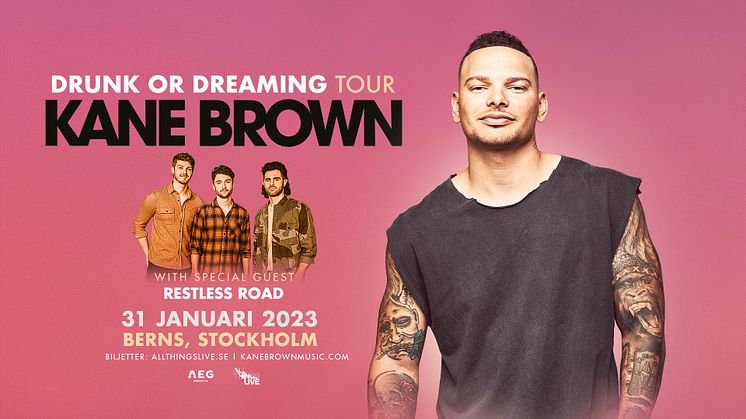 Kane Brown till Sverige med Drunk or Dreaming Tour 