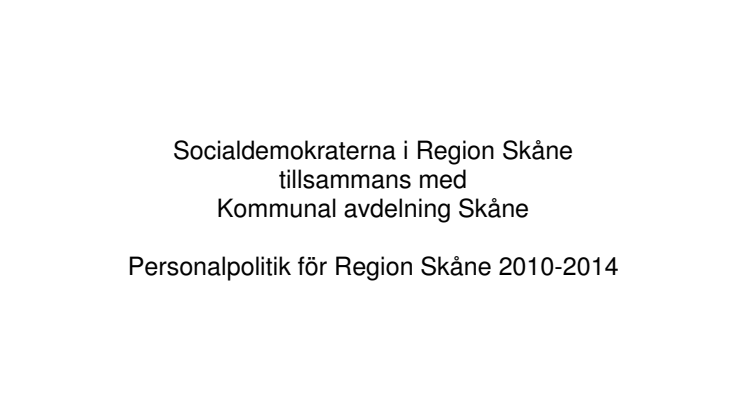 Personalpolitiska programmet 2010-2014