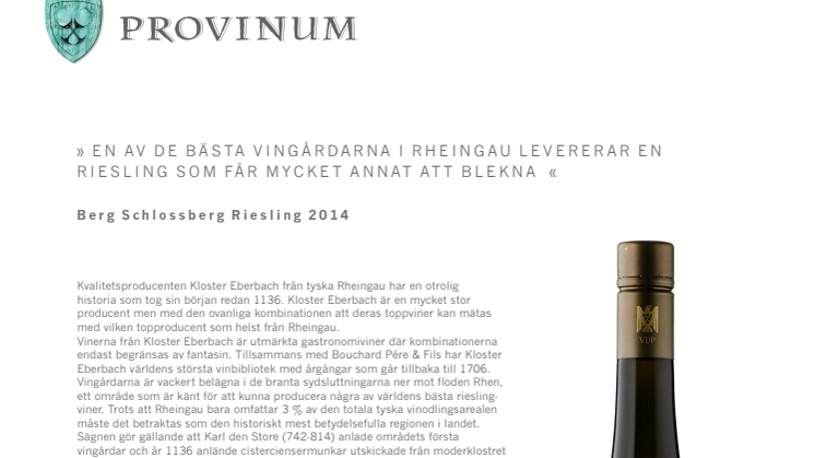 En av de bästa vingårdarna i Rheingau levererar en Riesling som får mycket annat att blekna