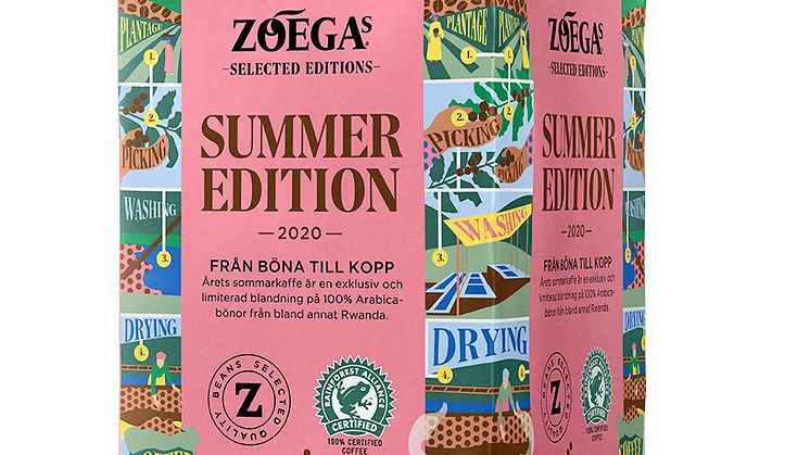 Zoégas sommarkaffe med toner av viol och smultron - spårbart från böna till kopp