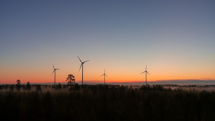 Valittu taiteilija tai taiteilijaryhmä toteuttaa teoksen Keski- ja Pohjois-Pohjanmaalla sijaitsevaan Mutkalammin tuulipuistoon. Kuva: Neoen Renewables Finland Oy