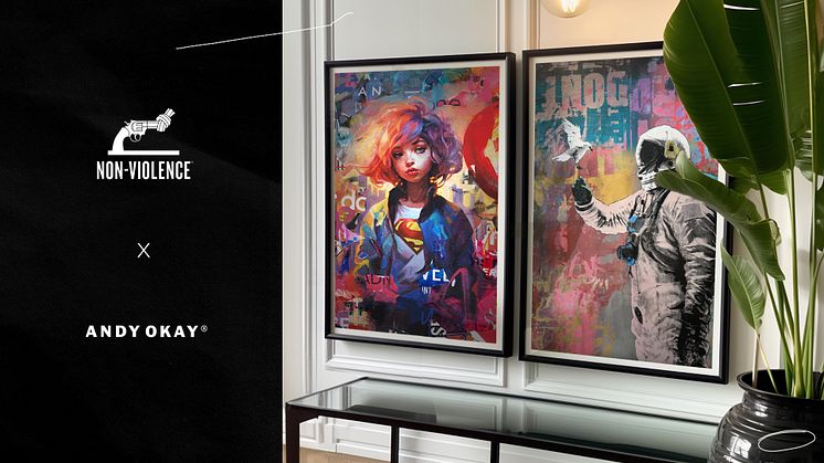 Two of Andy okay's selected art pieces by Thomas Chedeville and Ibai Acevedo in limited editions to suppport The Non-Violence Project Foundation