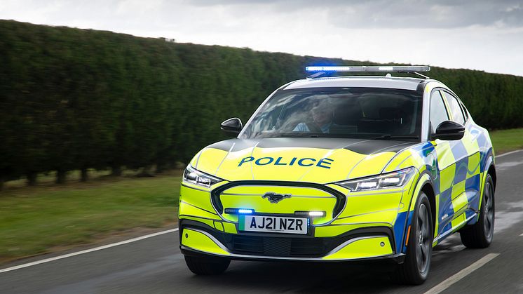 Ford Mustang Mach-E politibilkonsept Ford Mustang Mach-E police car at Safeguard SVP 2021