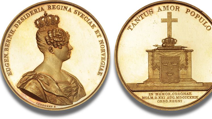 Sverige og Norge, Dronning Desideria, 1818-1844. Hammerslag: 380.000 kr.