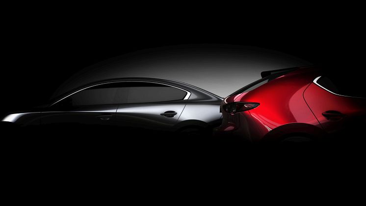 Bilden avslöjar delar av nya Mazda3 samt nya Mazda3 Sedan