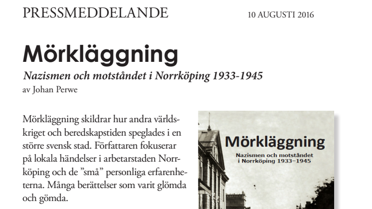 Mörkläggning - Nazismen och motståndet i Norrköping 1933-1945