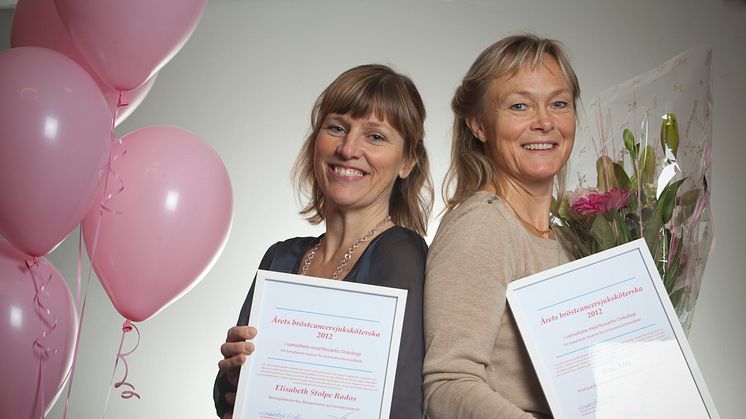 Årets Bröstsjuksköterska 2012 – Elisabeth Stolpe Rados och Eva Alm från Västmanlands sjukhus i Västerås