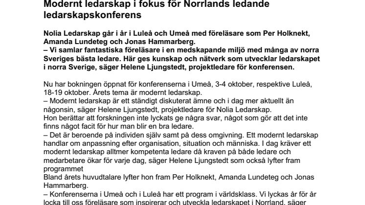 Modernt ledarskap i fokus för Norrlands ledande ledarskapskonferens