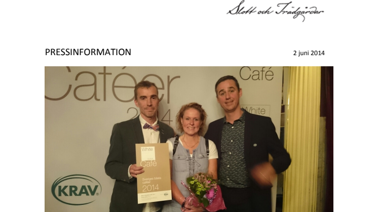 Gunnebo Kaffehus och Krog – utsedd till Årets Hållbara Café av White Guide 