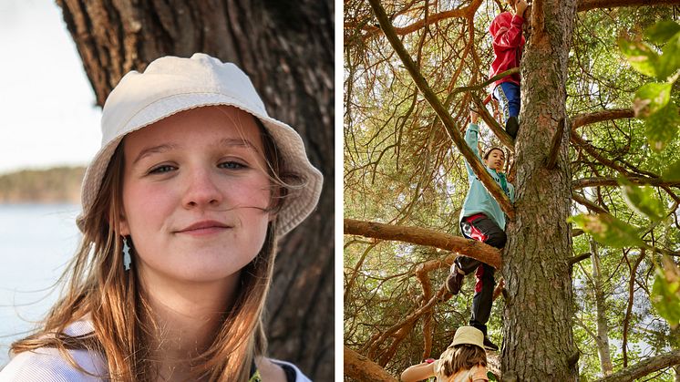 Scouten Ida tycker att scouting ger unga självförtroende. Foto vänster: Linnea Wedelin, Foto höger: Eva Edsjö