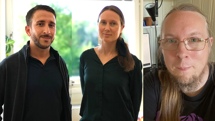 Mundhir Hajir och Linnea Bergfalk Erkmar, lärare på Enheten för flerspråkighet i Partille kommun samt Petter Danielsson, IKT-pedagog i Hofors kommun. 