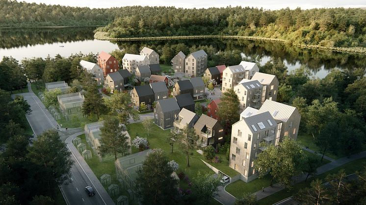 Furutå Gavlar i Torparängen, Växjö - skapat av Liljewall arkitekter och Derome.