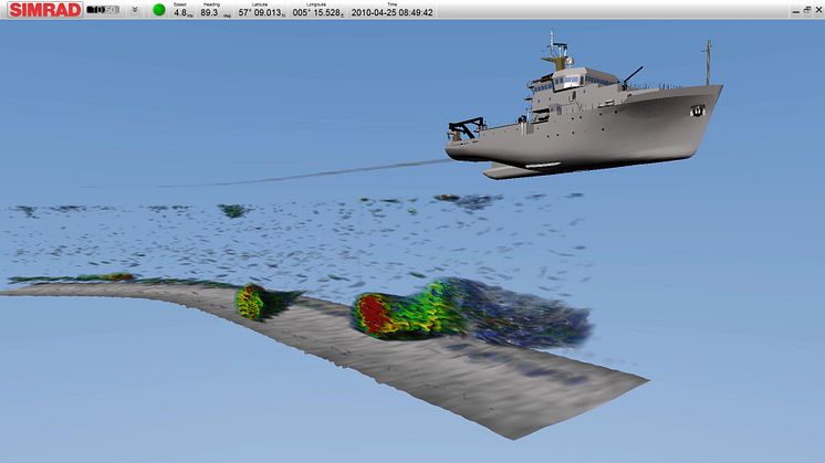 ME70 scientific multibeam 3D data displayed in Real time using the Simrad TD50 software