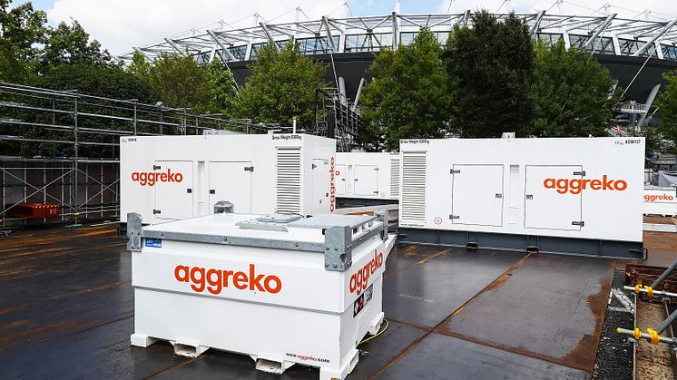 Mit Scania Motoren konzipierte Aggreko maßgeschneiderte Lösungen zur Energieversorgung der Veranstaltungen an den zwölf Austragungsorten der Rugby-WM 2019.