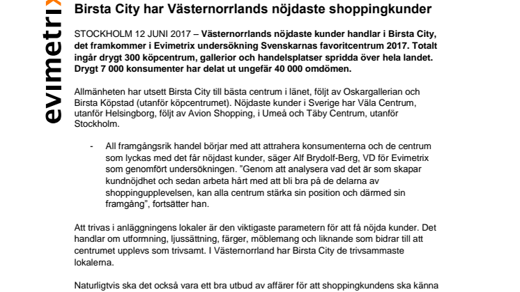Birsta City har Västernorrlands nöjdaste shoppingkunder