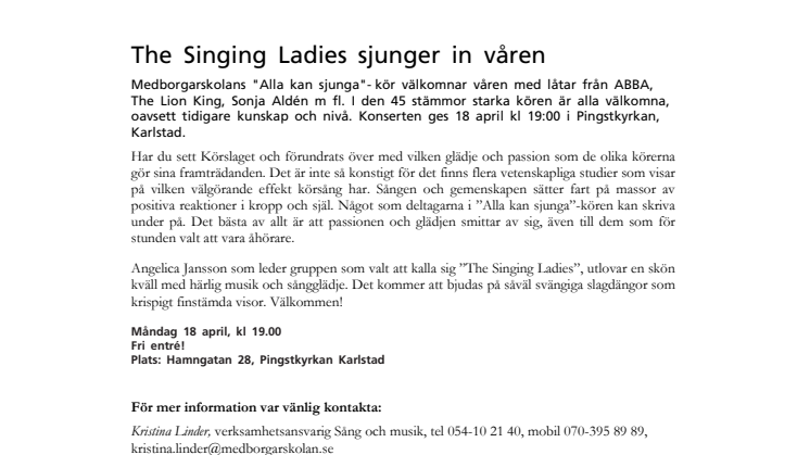 The Singing Ladies sjunger in våren