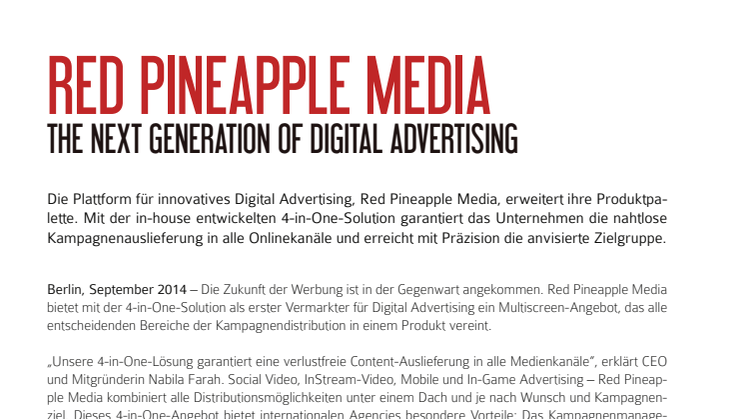 Red Pineapple Media - The next generation of digital advertising