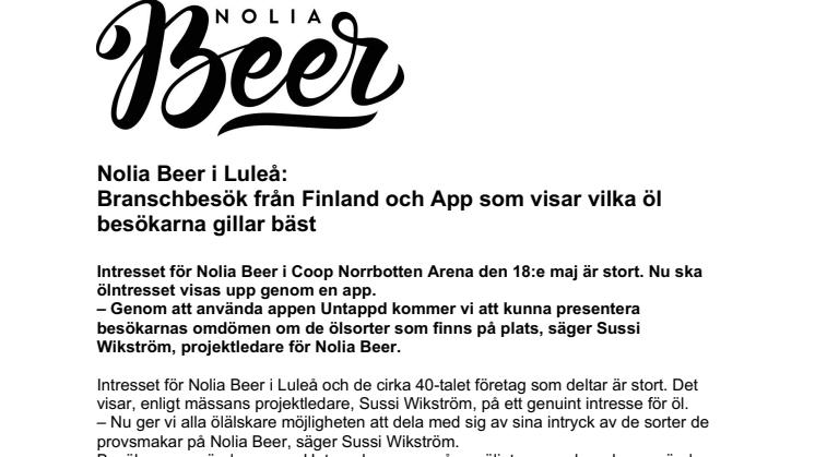 Nolia Beer i Luleå: Branschbesök från Finland och app som visar vilka öl besökarna gillar bäst