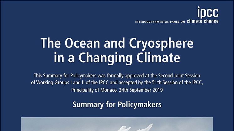 Pressinbjudan: Presentation av IPCC:s rapport The ocean and cryosphere in a changing climate