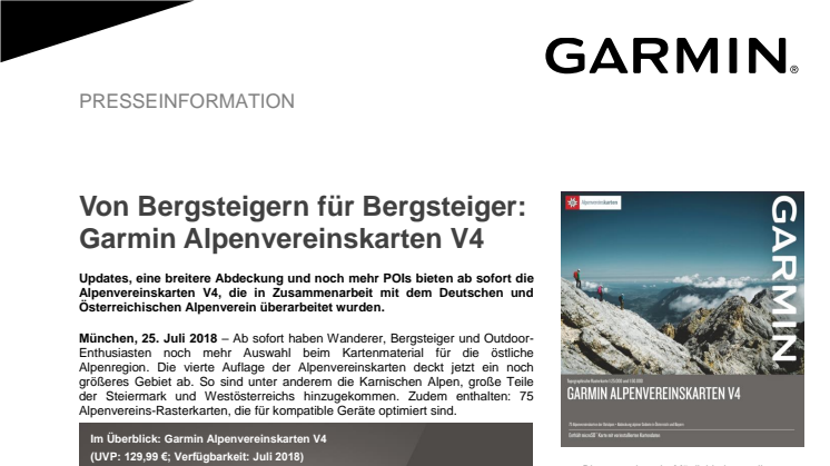 Von Bergsteigern für Bergsteiger: Garmin Alpenvereinskarten V4
