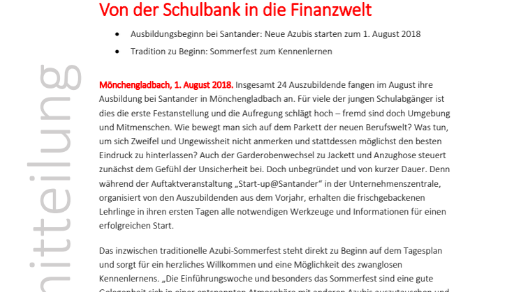 Von der Schulbank in die Finanzwelt