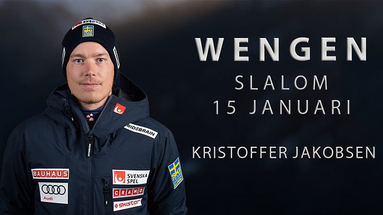 Tuff slalom i Wengen väntar Kristoffer Jakobsen. 