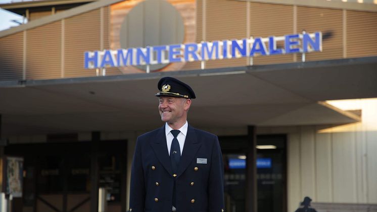 Kapten Ola Bengtsson vid Hamnterminalen.