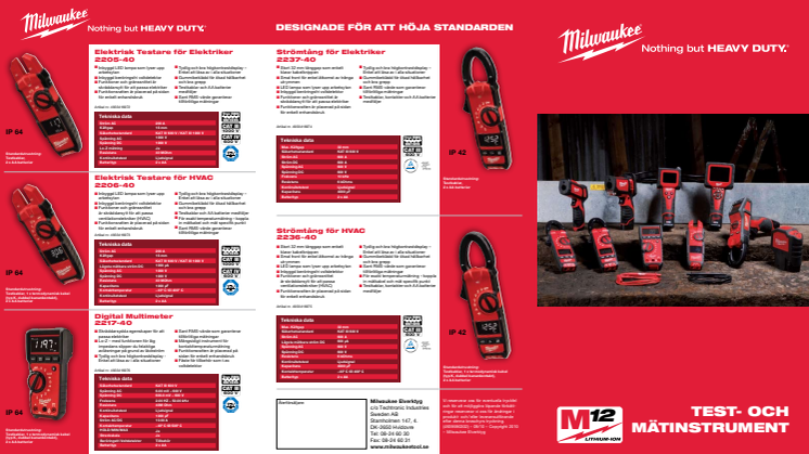 Milwaukee  Test- & Mätinstrument broschyr