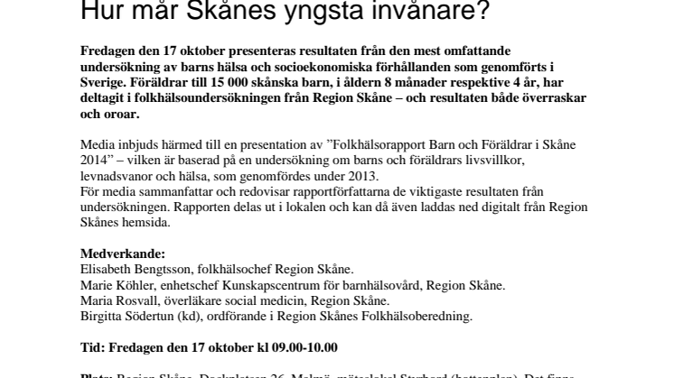 Hur mår Skånes yngsta invånare?