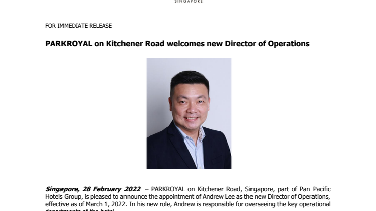 PARKROYAL on Kitchener Road welcomes new Director of Operations.pdf