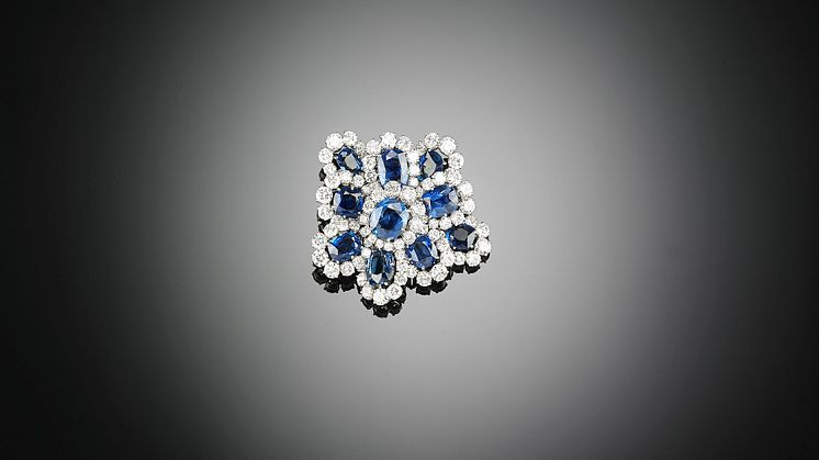 Van Cleef & Arpels sapphire and diamond brooch.