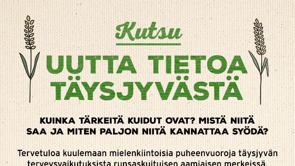 Kutsu 19.1.2018 – Uutta tietoa täysjyvästä 