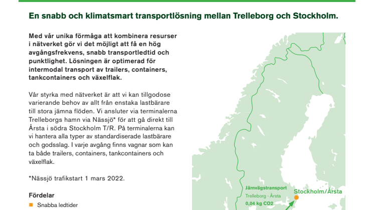 Direktlinje Trelleborg - Årsta
