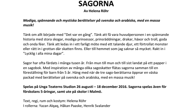 SAGORNA – Modiga, spännande och mystiska berättelser på svenska och arabiska, med en massa musik!