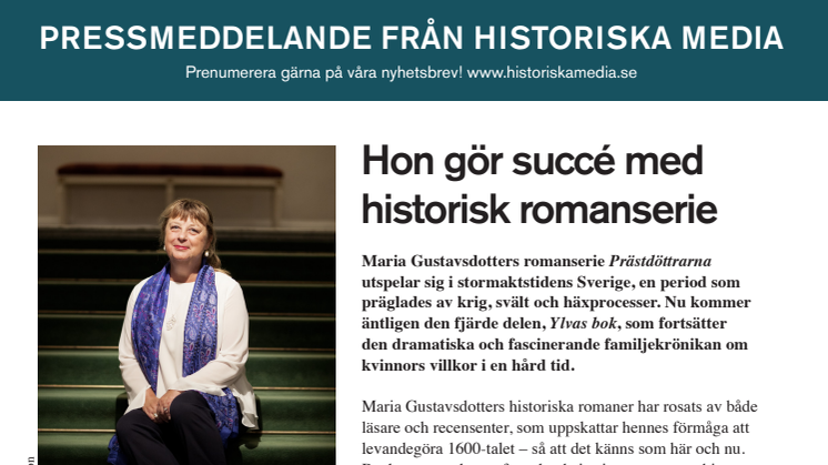 Hon gör succé med  historisk romanserie