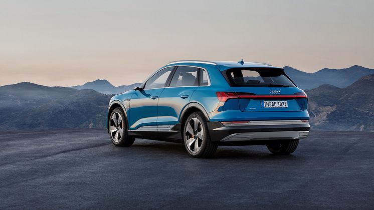 Audi e-tron (Antigua blue) rear, statisk