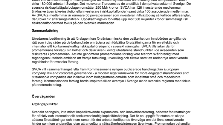 Remissyttrande Ju2012/6516/L1 Ökning av aktiekapitalet i aktiemarknadsbolag (Ds 2012:37)