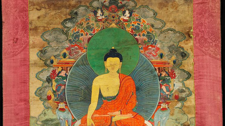 Thangka med Sakyamuni buddha. Østtibet, 18.-19. årh.
