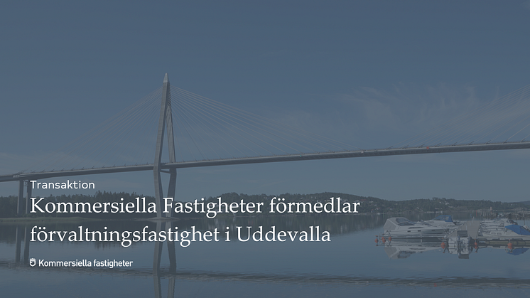 Kommersiella Fastigheter förmedlar förvaltningsfastighet i Uddevalla